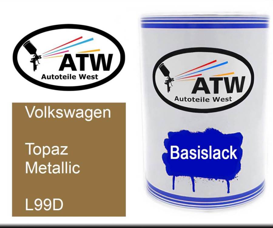 Volkswagen, Topaz Metallic, L99D: 500ml Lackdose, von ATW Autoteile West.